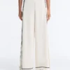 Pantaloni a gamba larga in modal Soft Touch con bordino a contrasto