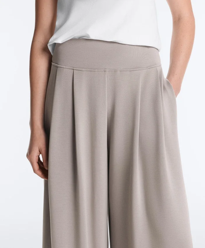 Pantaloni a gamba larga in modal Soft Touch con dettaglio a corsetto Pantaloni a gamba larga in modal Soft Touch con dettaglio a corsetto