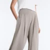 Pantaloni a gamba larga in modal Soft Touch con dettaglio a corsetto Pantaloni a gamba larga in modal Soft Touch con dettaglio a corsetto