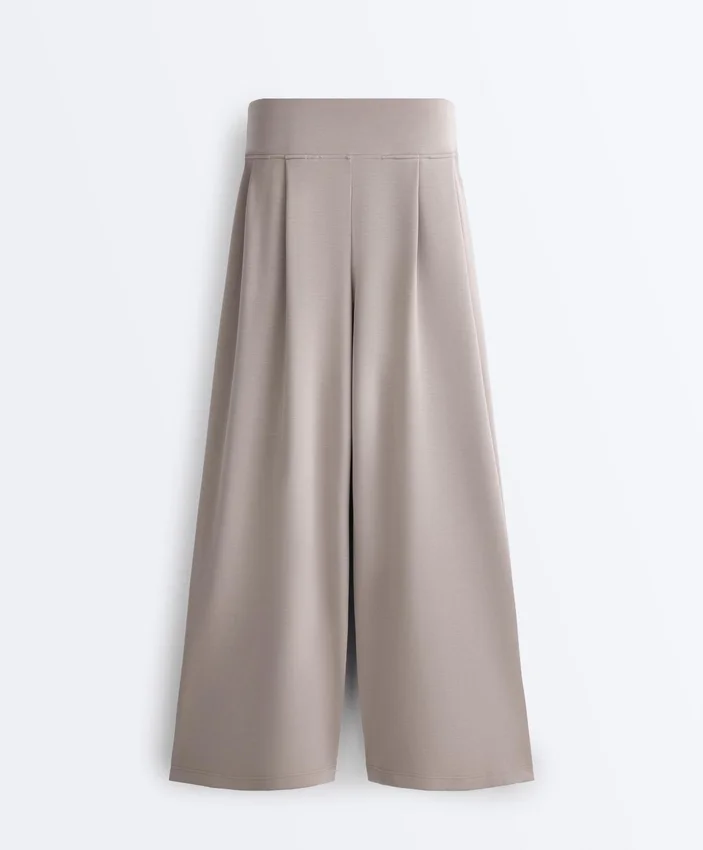 Pantaloni a gamba larga in modal Soft Touch con dettaglio a corsetto Pantaloni a gamba larga in modal Soft Touch con dettaglio a corsetto