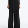 Pantaloni a gamba larga in modal Soft Touch con dettaglio a pieghe in vita Pantaloni a gamba larga in modal Soft Touch con dettaglio a pieghe in vita