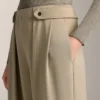 Pantaloni a gamba larga in modal Soft Touch con dettaglio a pieghe in vita Pantaloni a gamba larga in modal Soft Touch con dettaglio a pieghe in vita