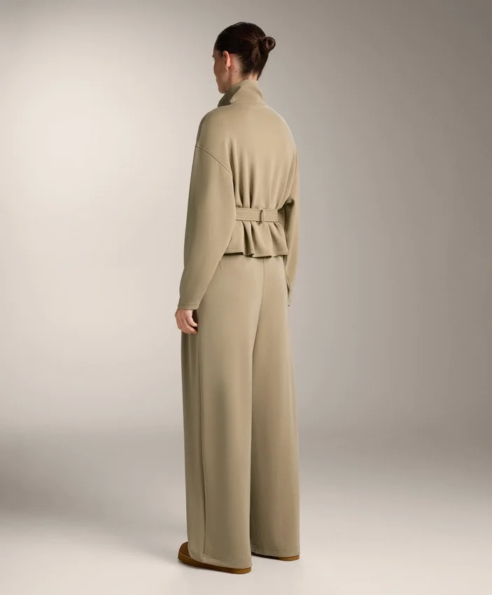 Pantaloni a gamba larga in modal Soft Touch con dettaglio a pieghe in vita Pantaloni a gamba larga in modal Soft Touch con dettaglio a pieghe in vita