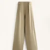 Pantaloni a gamba larga in modal Soft Touch con dettaglio a pieghe in vita Pantaloni a gamba larga in modal Soft Touch con dettaglio a pieghe in vita