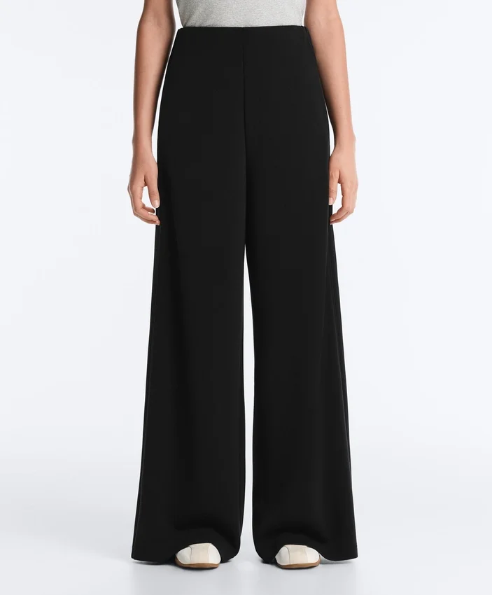Pantaloni a gamba larga in modal Soft Touch con orlo a giorno Pantaloni a gamba larga in modal Soft Touch con orlo a giorno