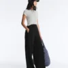 Pantaloni a gamba larga in modal Soft Touch con orlo a giorno Pantaloni a gamba larga in modal Soft Touch con orlo a giorno