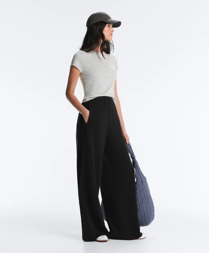 Pantaloni a gamba larga in modal Soft Touch con orlo a giorno Pantaloni a gamba larga in modal Soft Touch con orlo a giorno