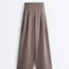 Pantaloni a gamba larga in modal Soft Touch con vita a corsetto Pantaloni a gamba larga in modal Soft Touch con vita a corsetto
