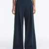 Pantaloni a gamba larga in piqué di cotone Pantaloni a gamba larga in piqué di cotone