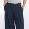 Pantaloni a gamba larga in piqué di cotone Pantaloni a gamba larga in piqué di cotone