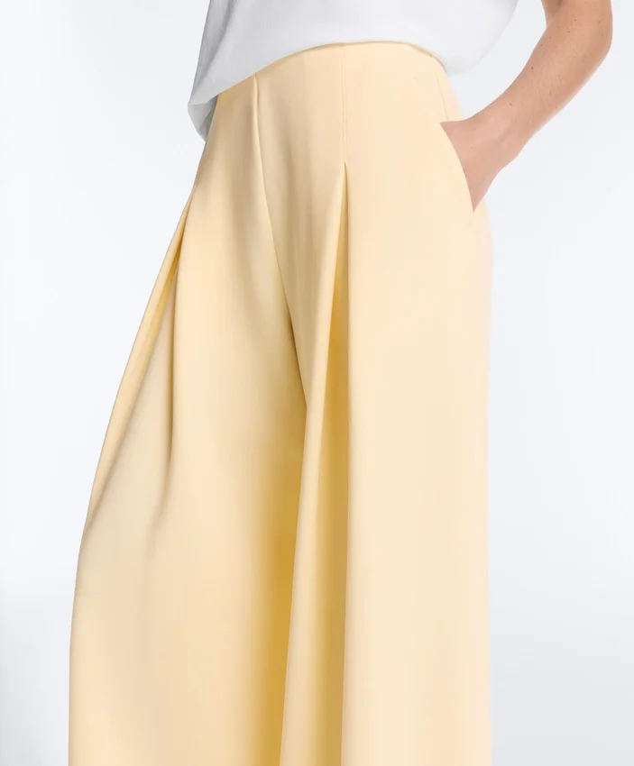 Pantaloni a gamba larga in piqué di cotone Pantaloni a gamba larga in piqué di cotone