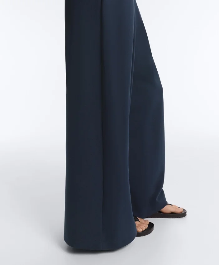 Pantaloni a gamba larga in piqué di cotone Pantaloni a gamba larga in piqué di cotone