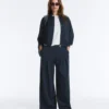 Pantaloni a gamba larga in piqué di cotone Pantaloni a gamba larga in piqué di cotone