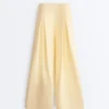 Pantaloni a gamba larga in piqué di cotone Pantaloni a gamba larga in piqué di cotone