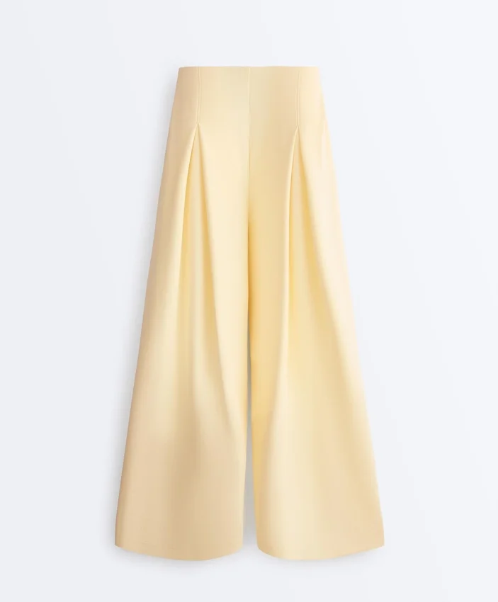 Pantaloni a gamba larga in piqué di cotone Pantaloni a gamba larga in piqué di cotone