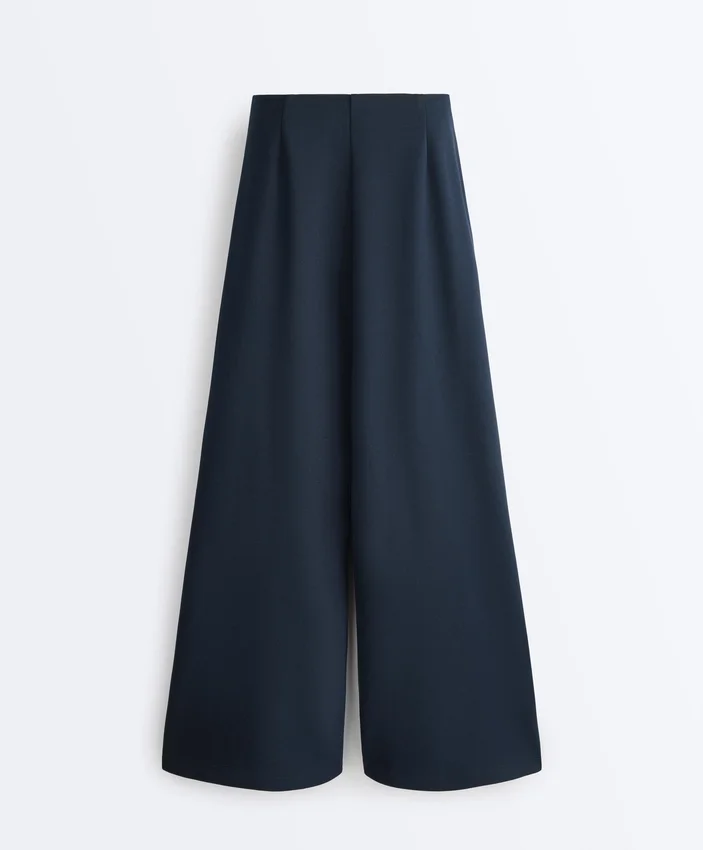 Pantaloni a gamba larga in piqué di cotone Pantaloni a gamba larga in piqué di cotone