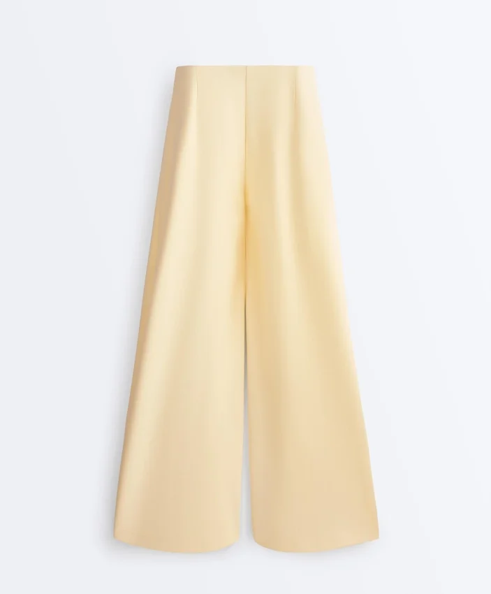 Pantaloni a gamba larga in piqué di cotone Pantaloni a gamba larga in piqué di cotone
