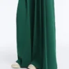 Pantaloni a gamba larga in piqué di cotone con pieghe Pantaloni a gamba larga in piqué di cotone con pieghe