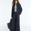 Pantaloni a gamba larga in piqué di cotone gessato Pantaloni a gamba larga in piqué di cotone gessato