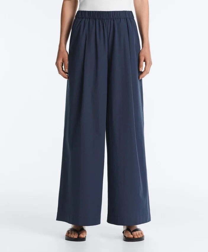 Pantaloni a gamba larga in popeline 100% cotone Pantaloni a gamba larga in popeline 100% cotone