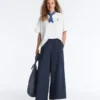 Pantaloni a gamba larga in popeline 100% cotone Pantaloni a gamba larga in popeline 100% cotone