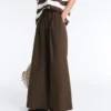 Pantaloni a gamba larga in popeline 100% cotone Pantaloni a gamba larga in popeline 100% cotone