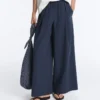 Pantaloni a gamba larga in popeline 100% cotone Pantaloni a gamba larga in popeline 100% cotone