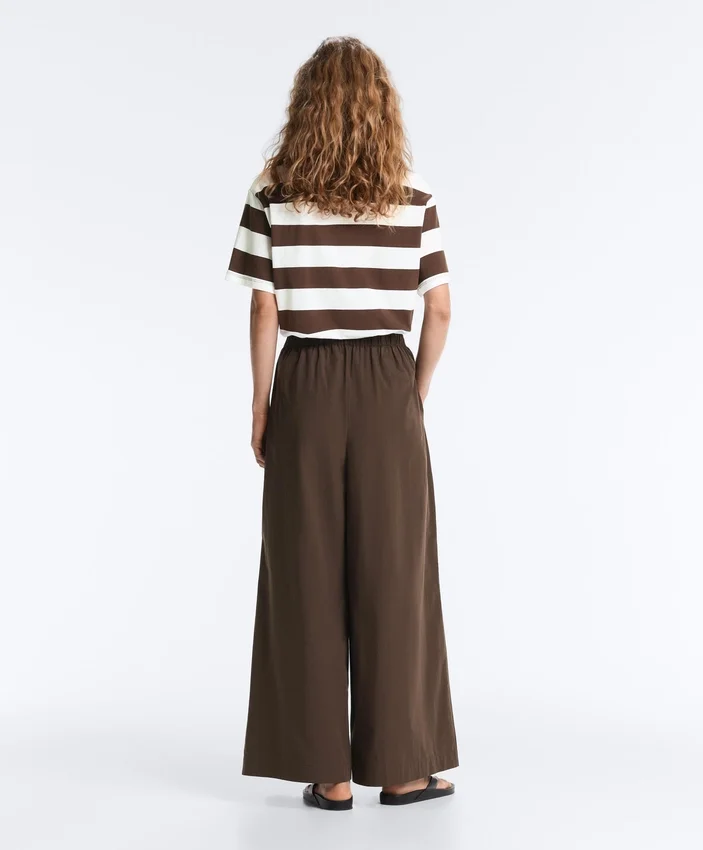 Pantaloni a gamba larga in popeline 100% cotone Pantaloni a gamba larga in popeline 100% cotone