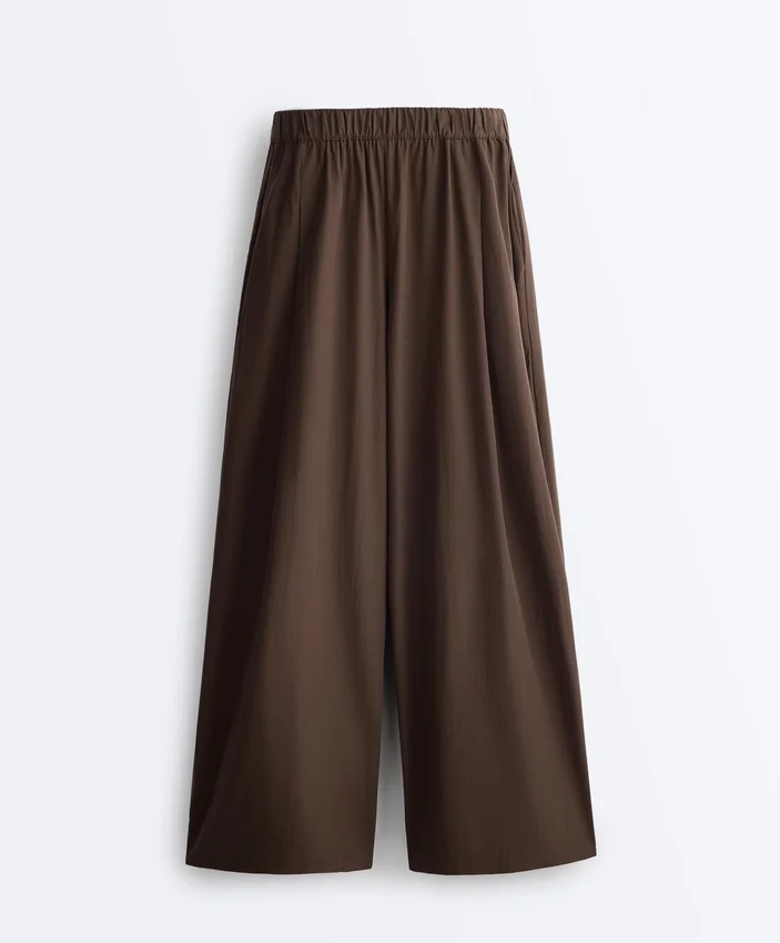 Pantaloni a gamba larga in popeline 100% cotone Pantaloni a gamba larga in popeline 100% cotone