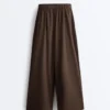 Pantaloni a gamba larga in popeline 100% cotone Pantaloni a gamba larga in popeline 100% cotone
