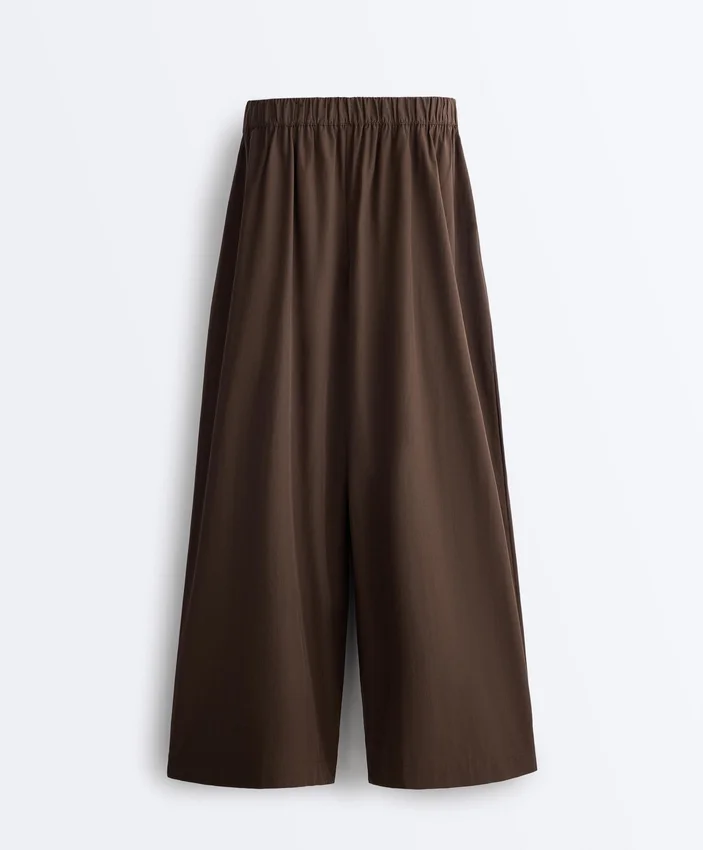 Pantaloni a gamba larga in popeline 100% cotone Pantaloni a gamba larga in popeline 100% cotone