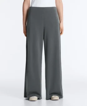 Pantaloni a gamba larga Soft Touch con piega laterale e in modal