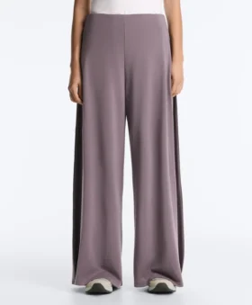 Pantaloni a gamba larga Soft Touch con piega laterale e in modal