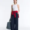 Pantaloni a gamba larga Soft Touch con piega laterale e in modal Pantaloni a gamba larga Soft Touch con piega laterale e in modal