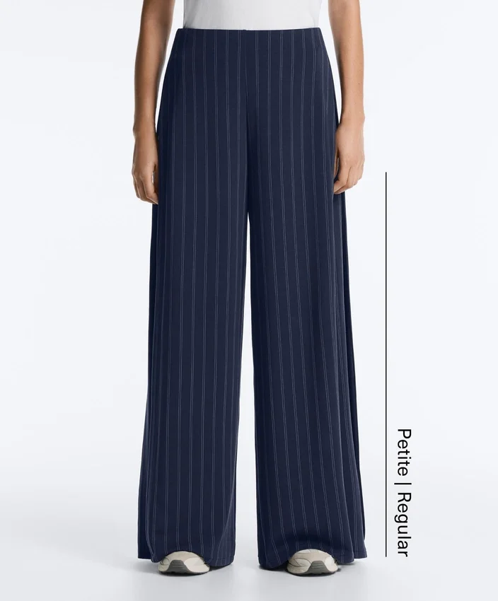 Pantaloni a gamba larga Soft Touch con piega laterale e in modal Pantaloni a gamba larga Soft Touch con piega laterale e in modal