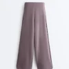 Pantaloni a gamba larga Soft Touch con piega laterale e in modal Pantaloni a gamba larga Soft Touch con piega laterale e in modal