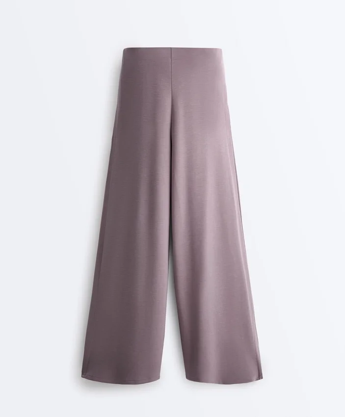 Pantaloni a gamba larga Soft Touch con piega laterale e in modal Pantaloni a gamba larga Soft Touch con piega laterale e in modal