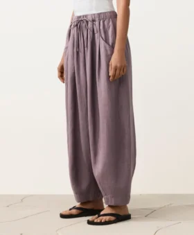 Pantaloni a palloncino in 100% lino