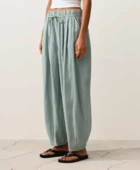 Pantaloni a palloncino in 100% lino