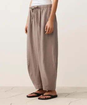 Pantaloni a palloncino in 100% lino