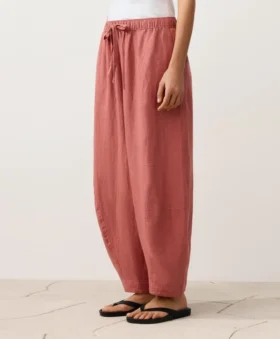 Pantaloni a palloncino in 100% lino
