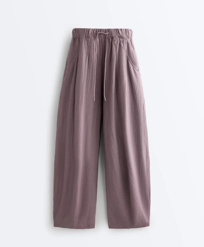 Pantaloni a palloncino in 100% lino Pantaloni a palloncino in 100% lino