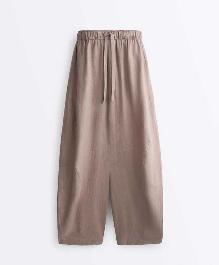 Pantaloni a palloncino in 100% lino Pantaloni a palloncino in 100% lino