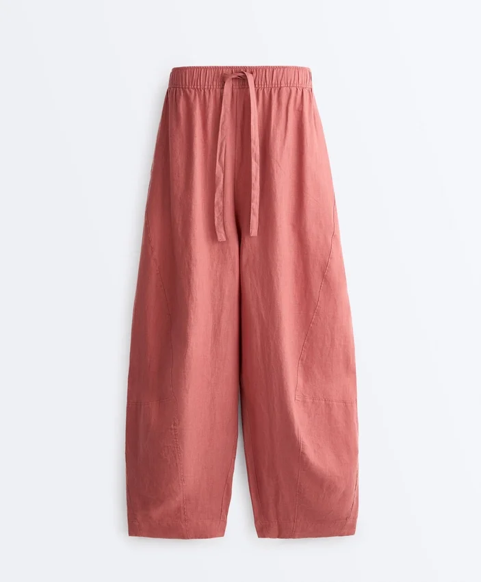 Pantaloni a palloncino in 100% lino Pantaloni a palloncino in 100% lino