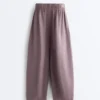 Pantaloni a palloncino in 100% lino Pantaloni a palloncino in 100% lino