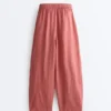 Pantaloni a palloncino in 100% lino Pantaloni a palloncino in 100% lino