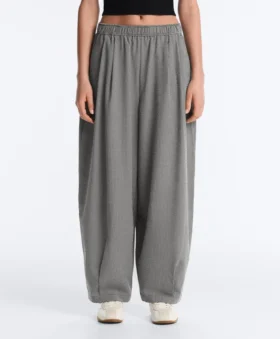 Pantaloni a palloncino in misto lyocell a quadretti