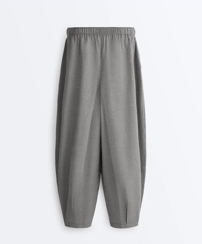 Pantaloni a palloncino in misto lyocell a quadretti Pantaloni a palloncino in misto lyocell a quadretti