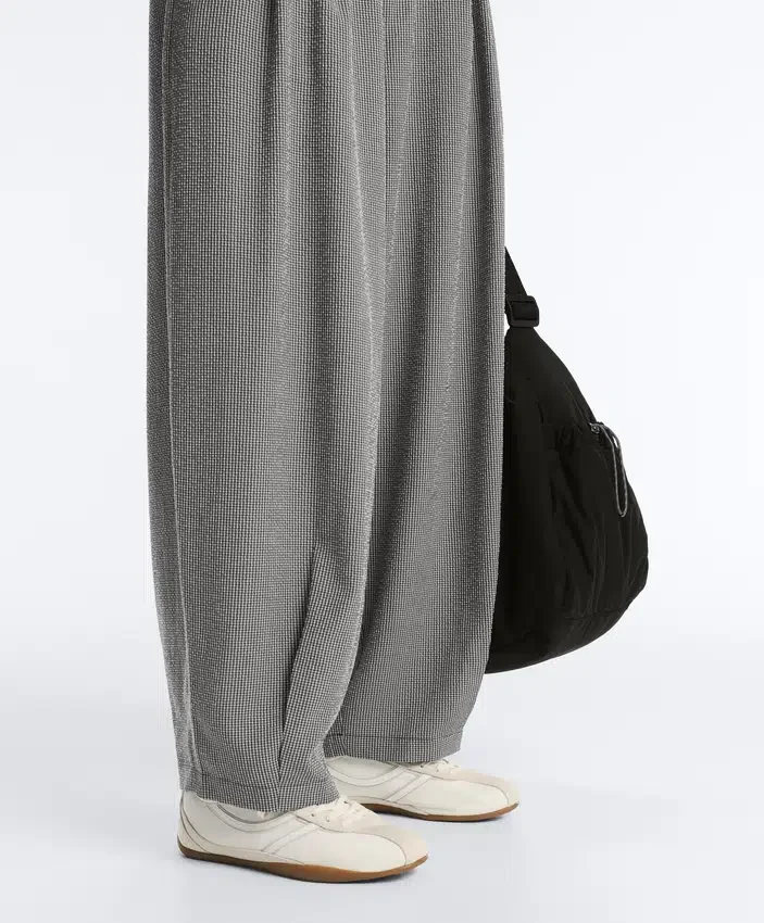 Pantaloni a palloncino in misto lyocell a quadretti Pantaloni a palloncino in misto lyocell a quadretti