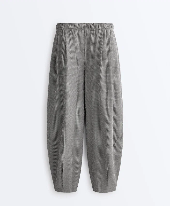 Pantaloni a palloncino in misto lyocell a quadretti Pantaloni a palloncino in misto lyocell a quadretti